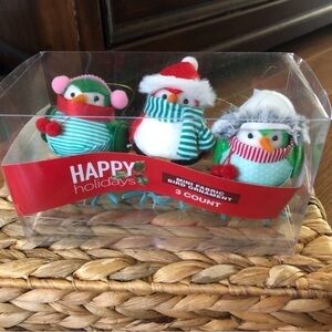 Red & green Christmas felt birds ornaments (small)